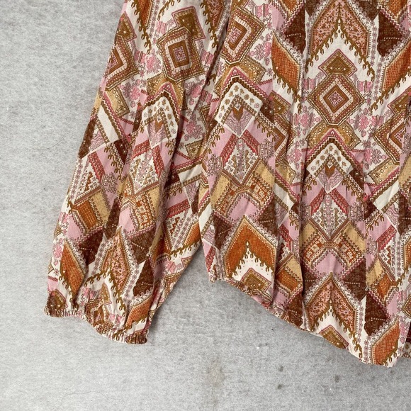 J.Jill Boho BLouse‎ Womens Size XL Rayon Casual Cottagecore Flowy Balloon Sleeve - Picture 3 of 13